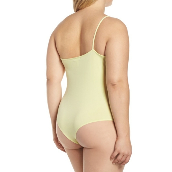 New! Leith Nordstrom Yellow One Shoulder Bodysuit - Picture 3 of 8